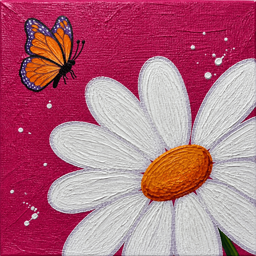 I Love To Teach 101 6 painted close up flower project from the CampFire collection
