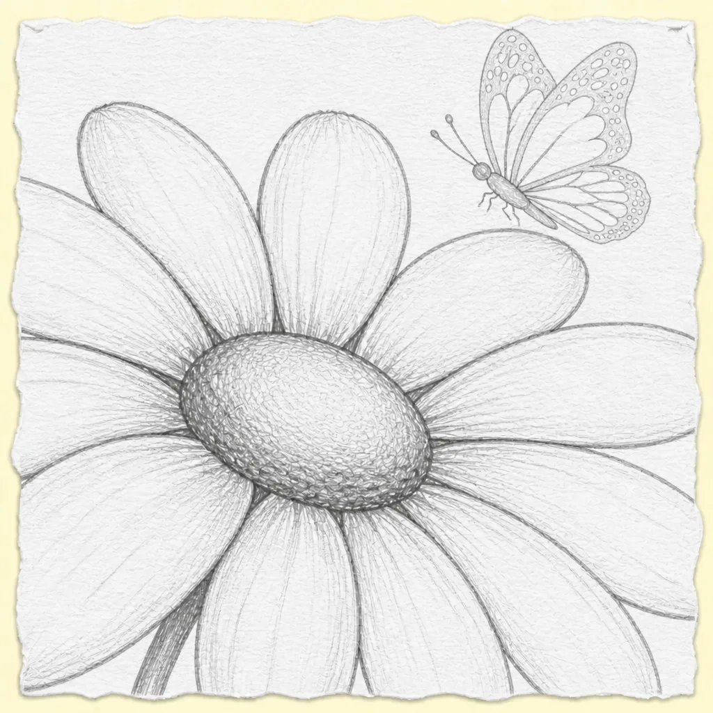 sketch of a close up flower from the CampFire Collection
