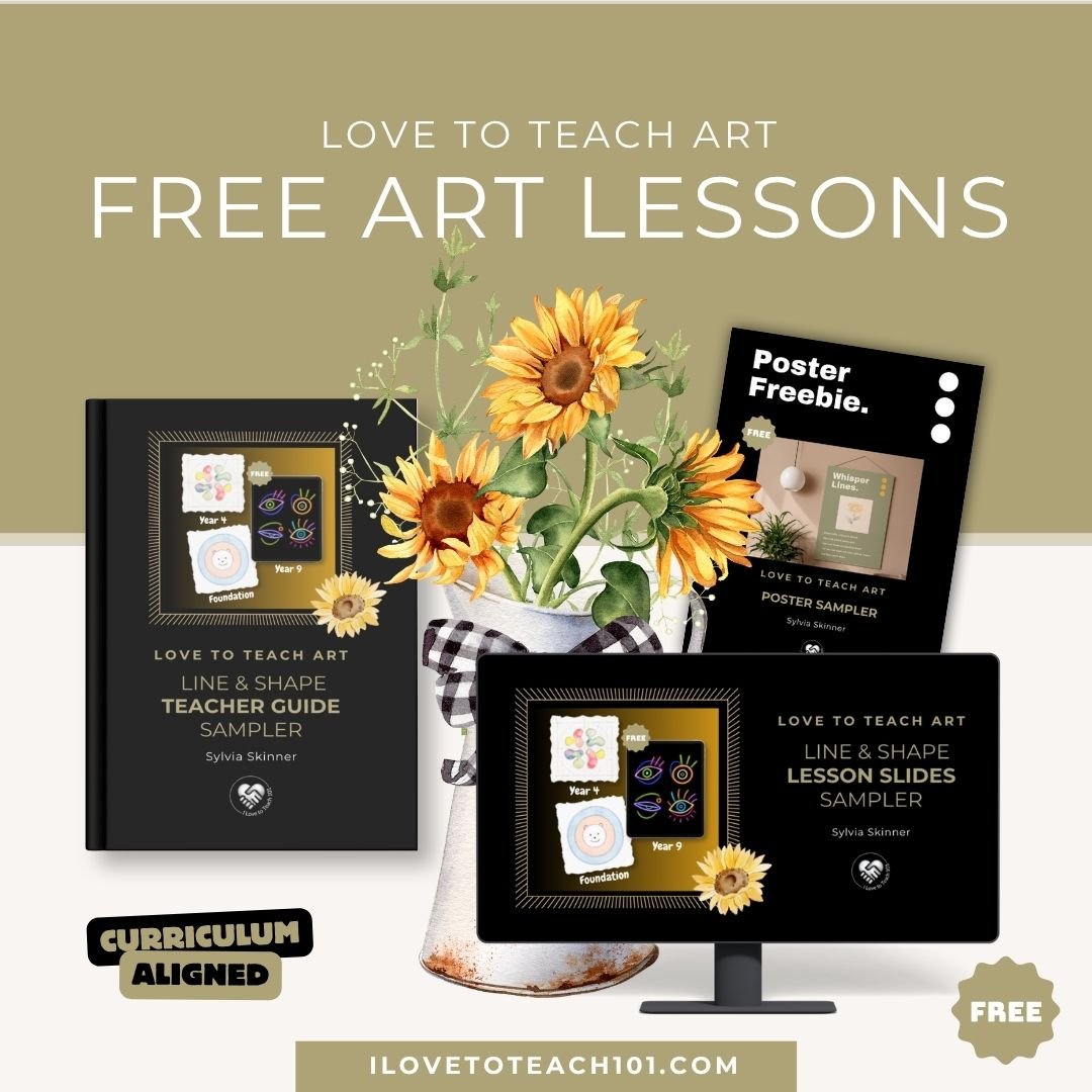 3 free line and shape art lessons a love to teach art sampler