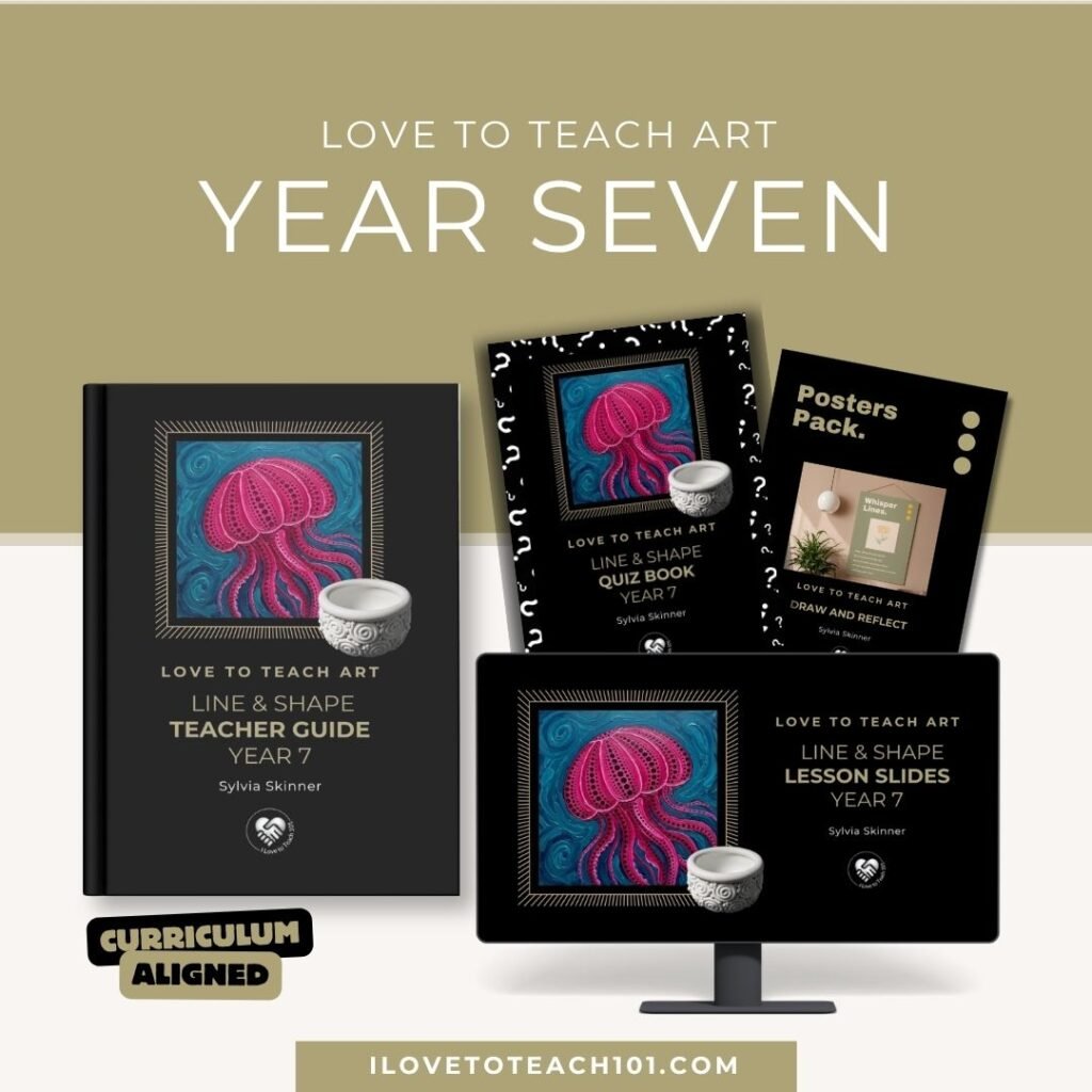year 7 line and shape art lessons package ready to teach