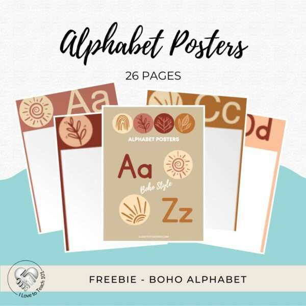 Boho Style free printable alphabet posters