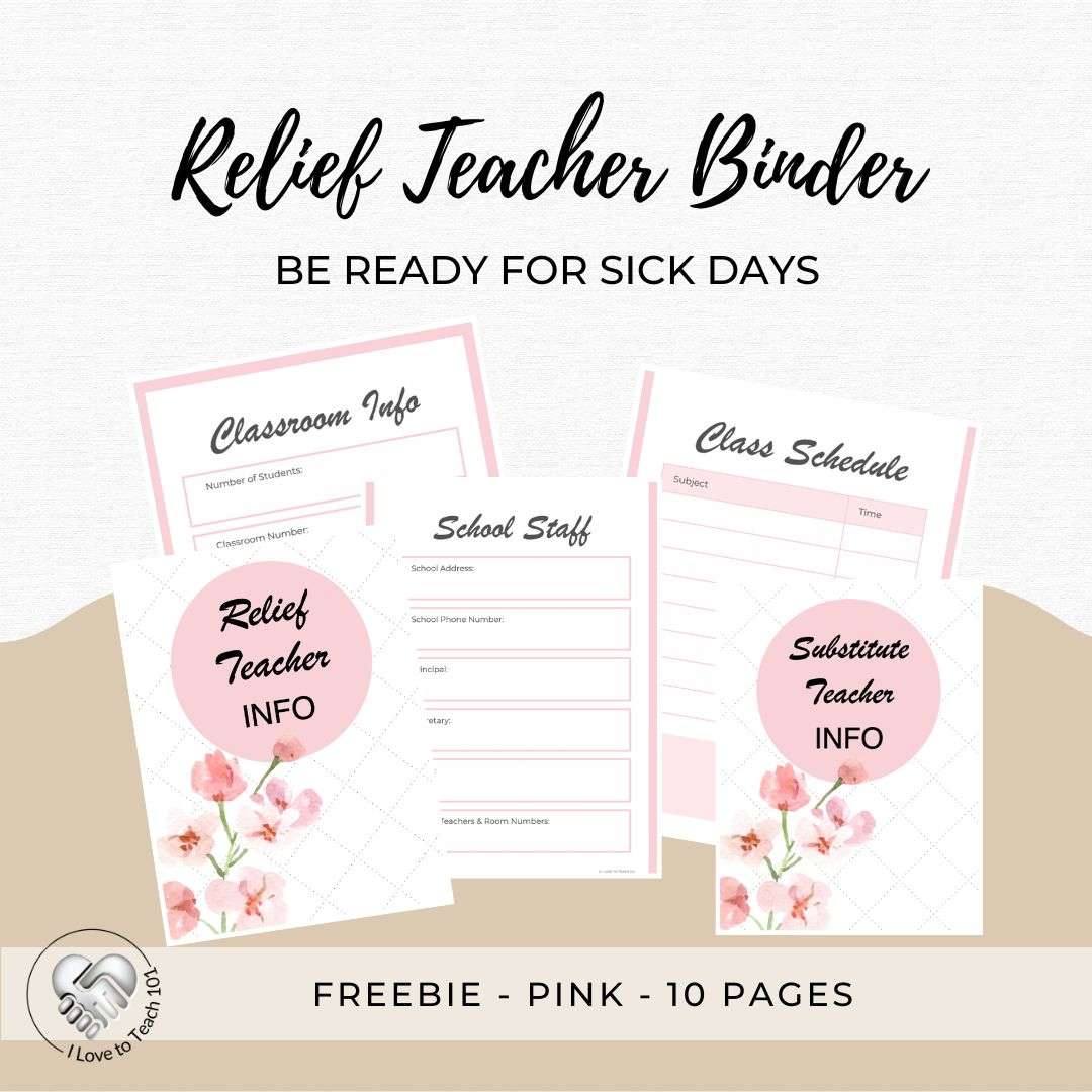 Relief Teacher Binder - in the pink cover