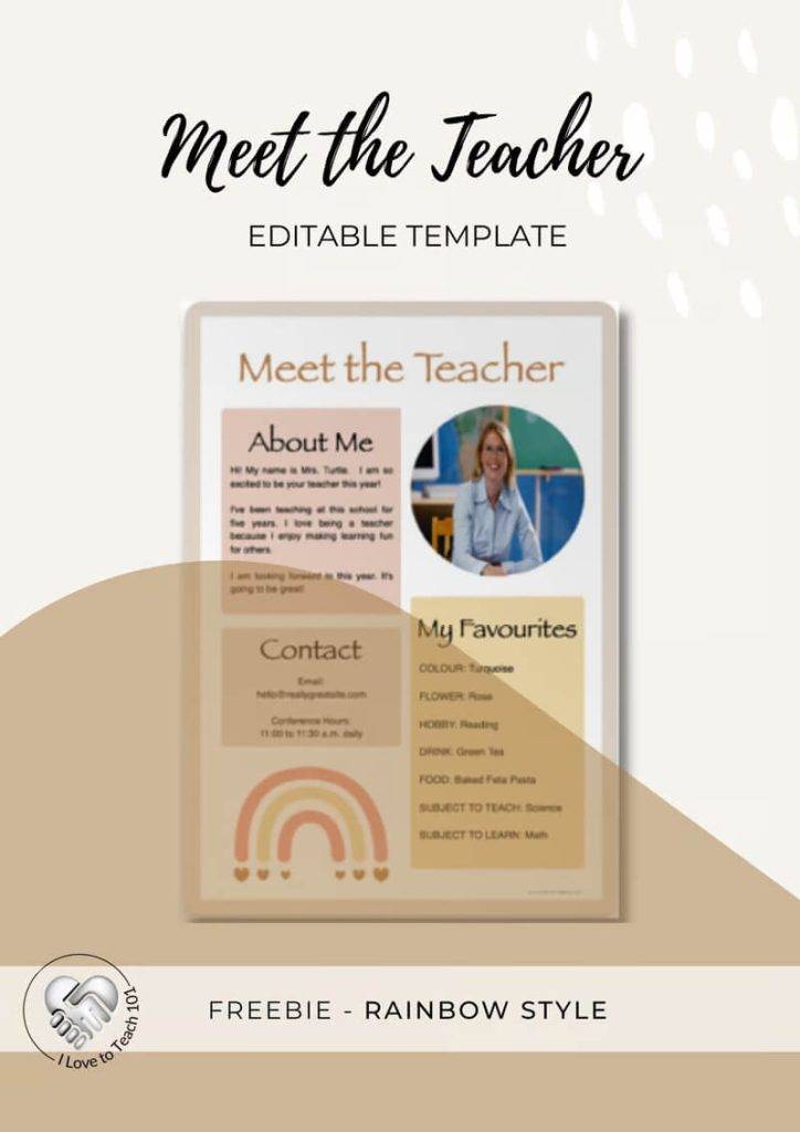 Rainbow Meet the Teacher Template