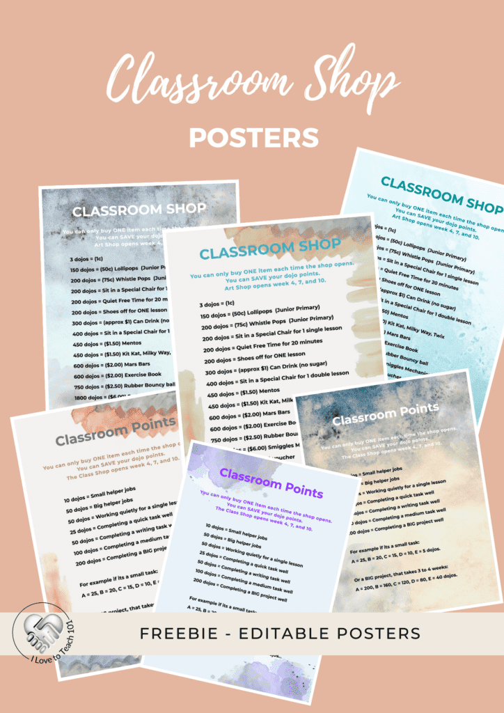 Classroom Shop Posters