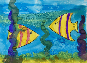 Angel fish watecolour painting demo 300x216 1