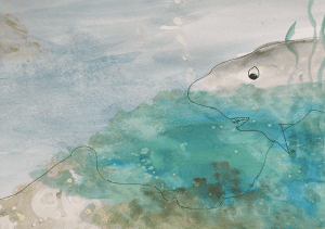 Whale watercolour painting demo