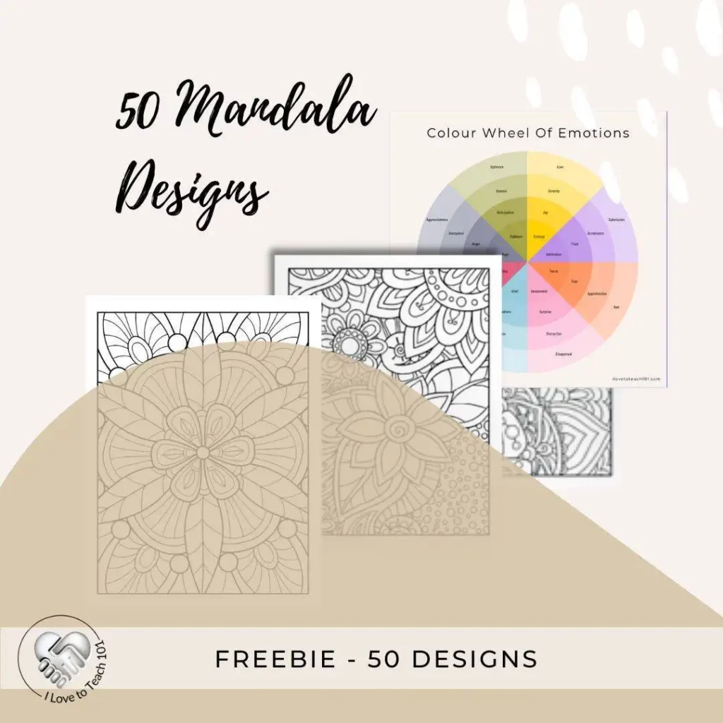 50 mandala designs and colourwheel emotions