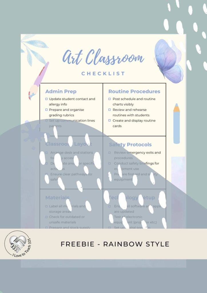 FREE Art Classroom Management Checklist for I love to teach 101 members