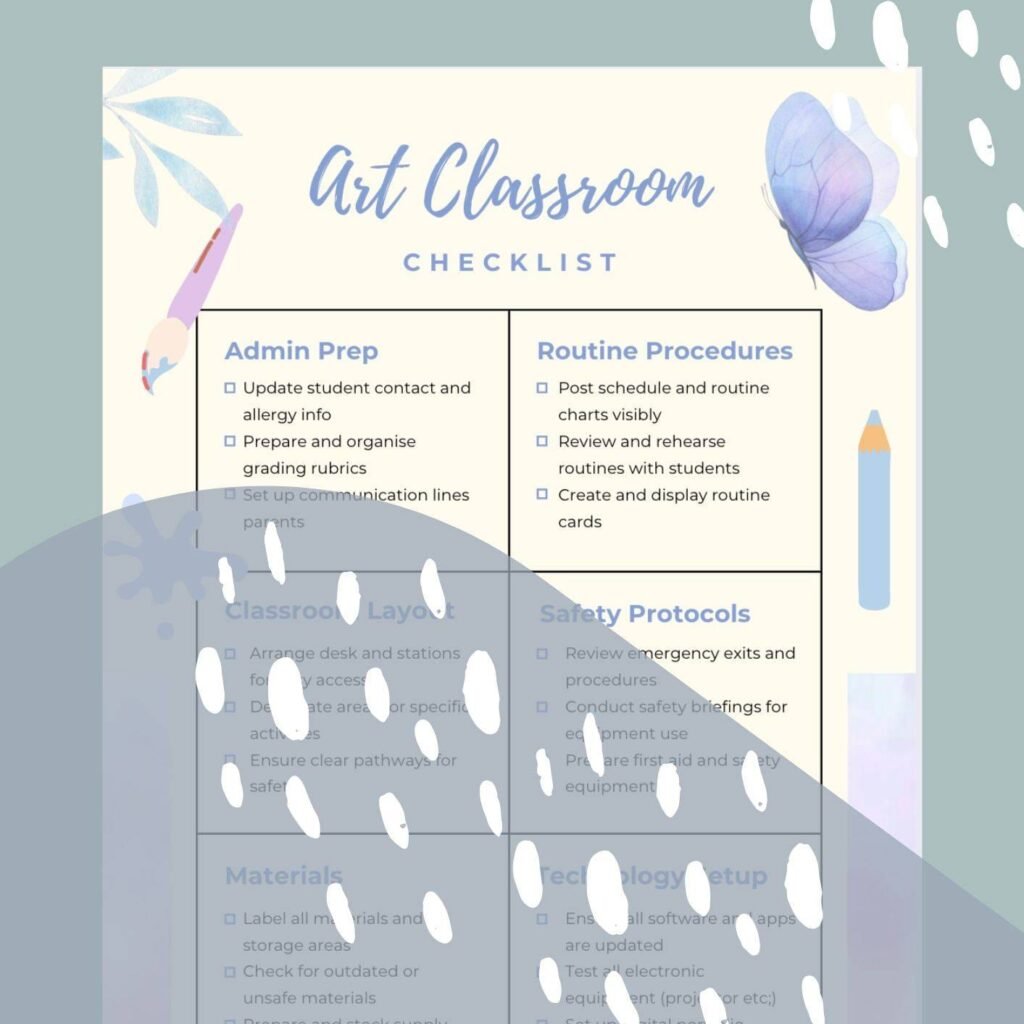 FREE Art Classroom Management Checklist for I love to teach 101 members