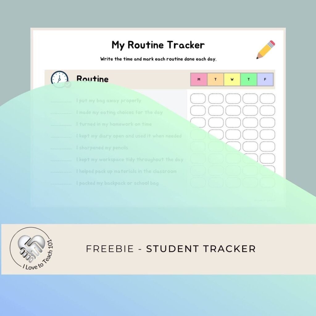 Student Routine Tracker - Editable Freebie