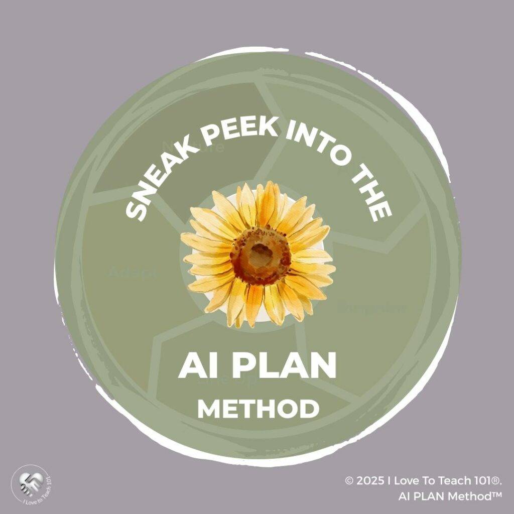 How To Plan A Full Unit With AI, Without The Overwhelm 15 sneak peek into the AI PLAN method by Sylvia Skinner founder of I Love To Teach 101