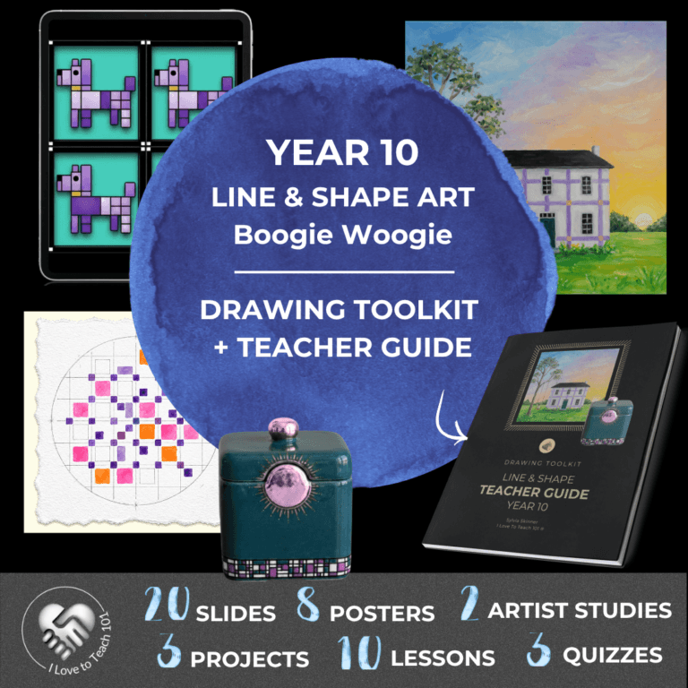 Year 10 Line and Shape Art Lessons featuring Boogie Woogie