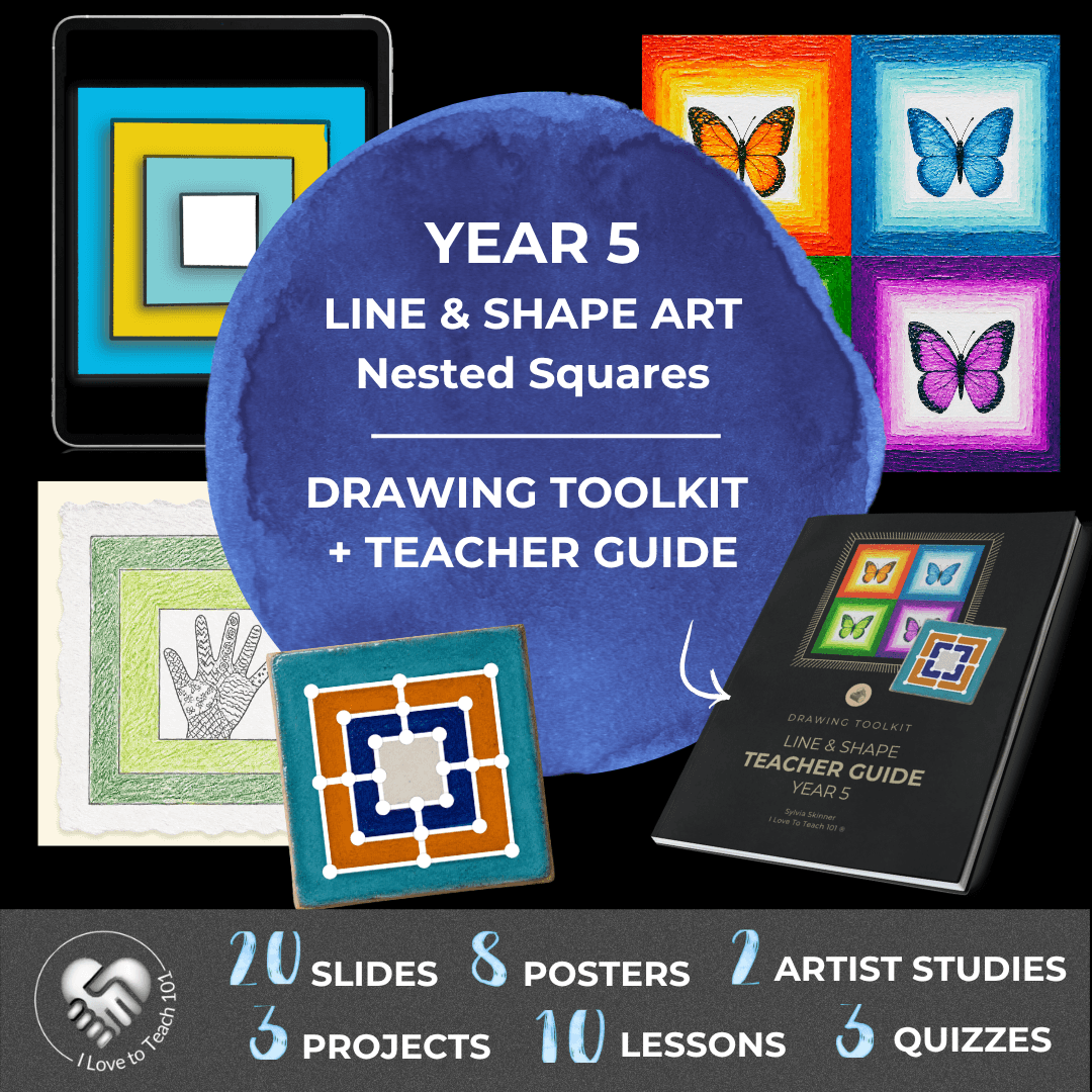 Year 5 Line and Shape Art Lessons: Nested Squares