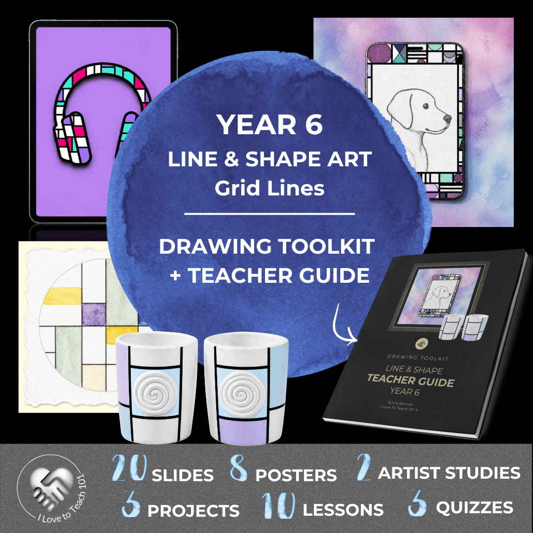 Year 6 Line and Shape Art Lessons: Grid Lines