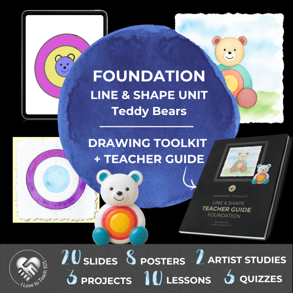Foundation Line & Shape Art Unit Teddy Bears - campfire
