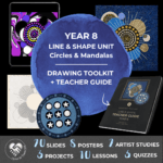 Year 8 Line and Shape Art Unit - circles & mandalas - campfire
