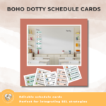 boho dotty schedule cards - editable