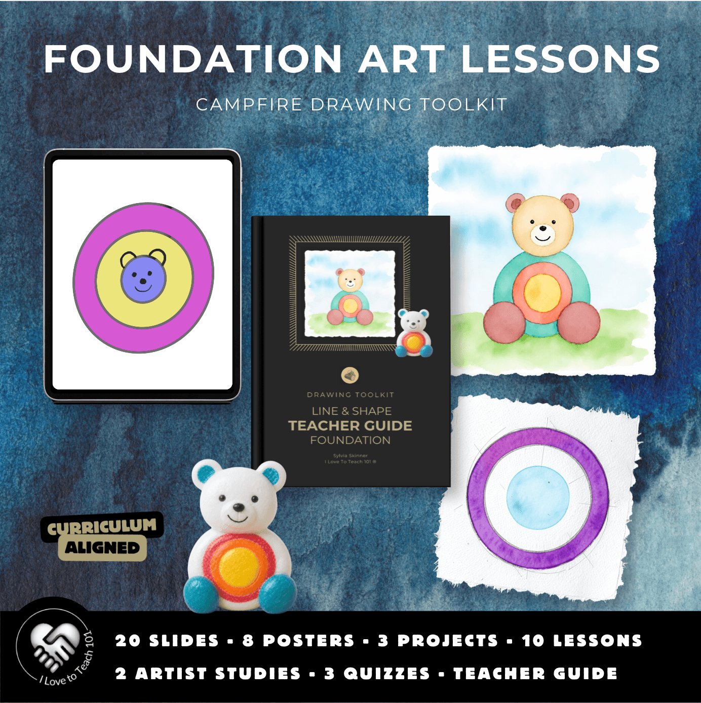 Foundation Line and Shape Art Lessons: Teddy Bears