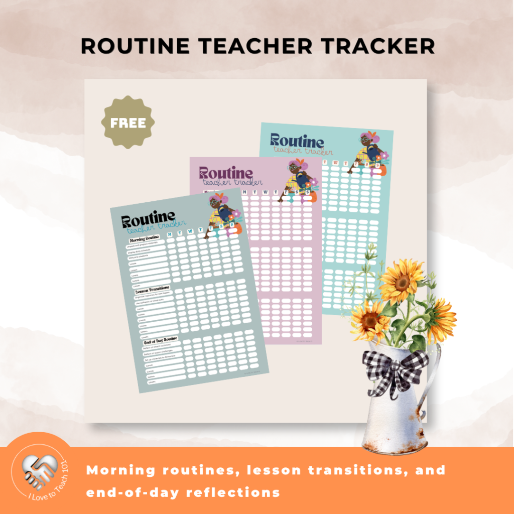 freebie - Routine Teacher Tracker