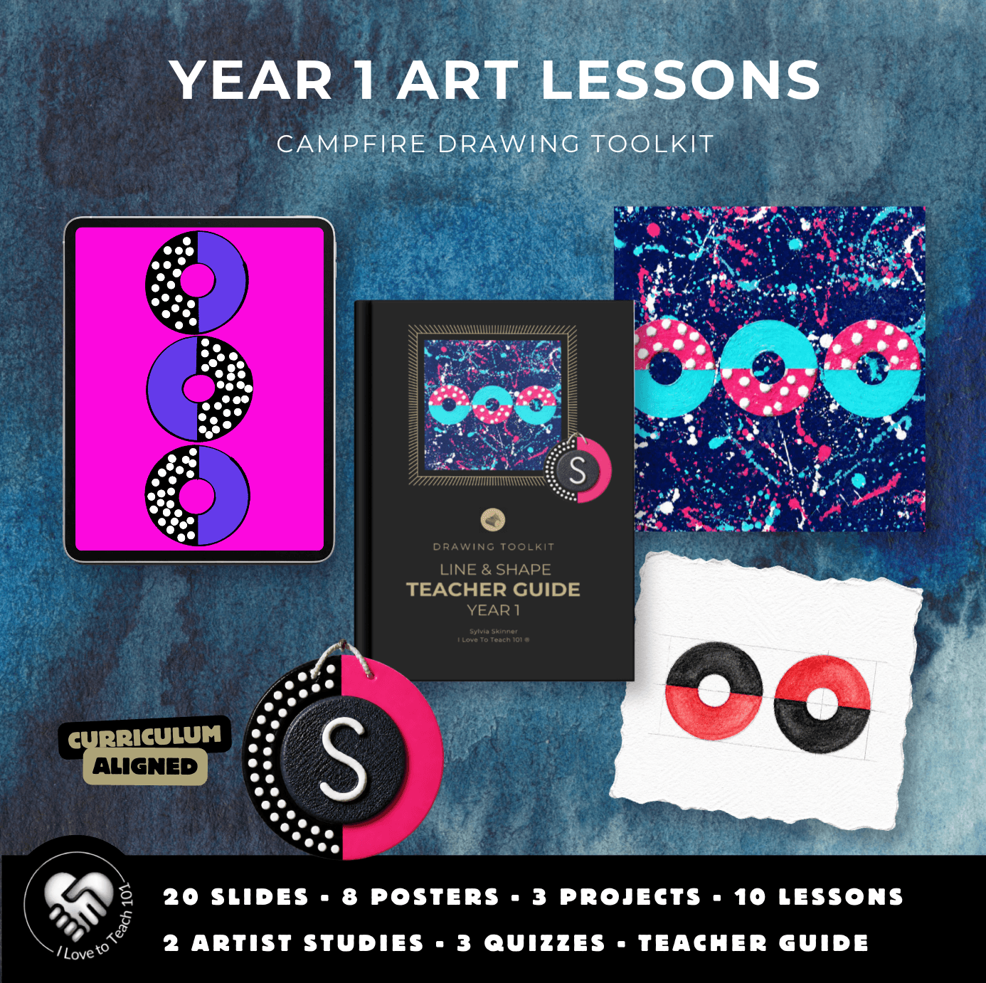 Year 1 Line and Shape Art Lessons: Dotty Doughnuts