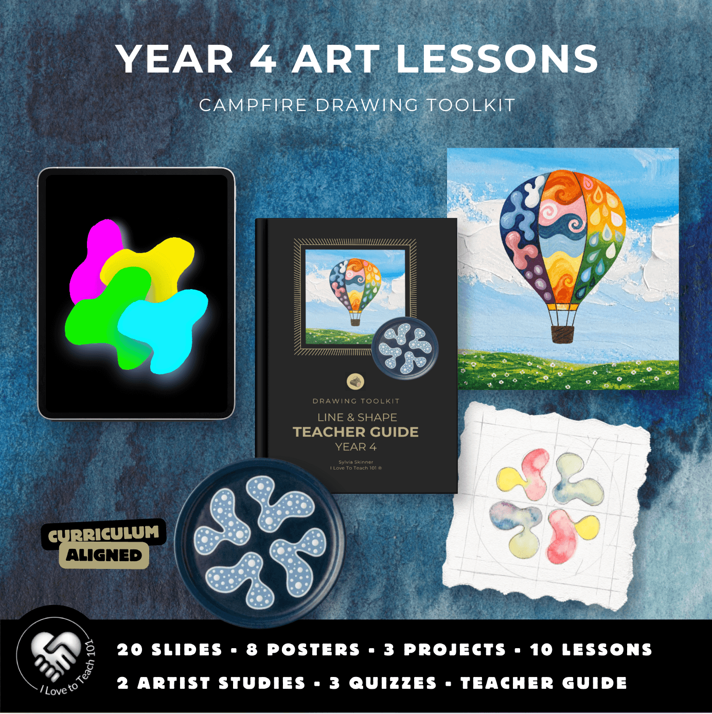 Year 4 Line and Shape Art Lessons: Hot Air Balloons