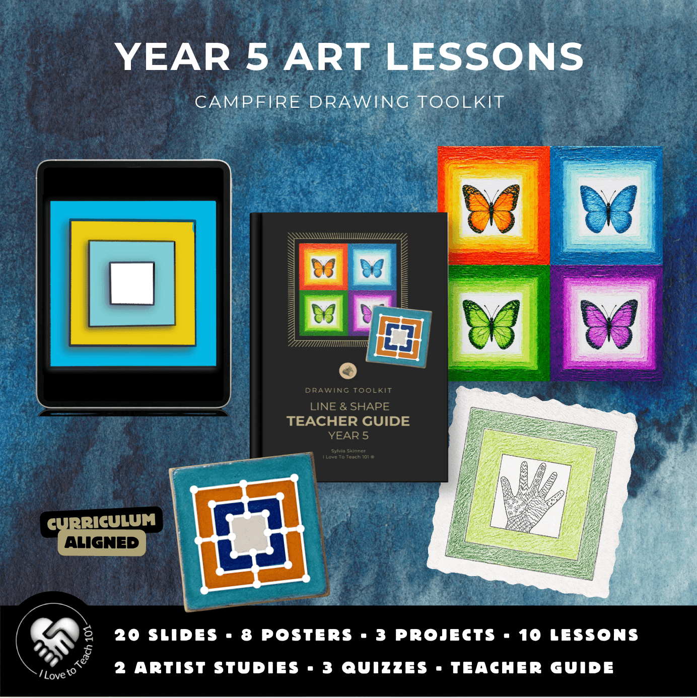Year 5 Line and Shape Art Lessons: Nested Squares