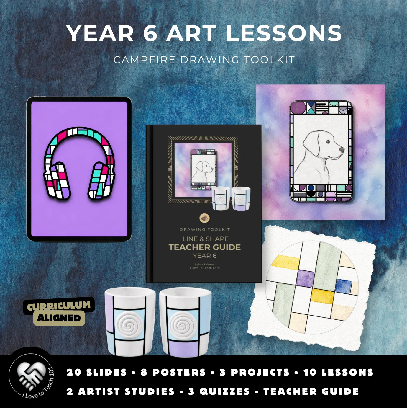 Year 6 Line and Shape Art Lessons: Grid Lines